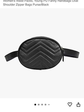 Black Quilted Oval Waist Bag - Women